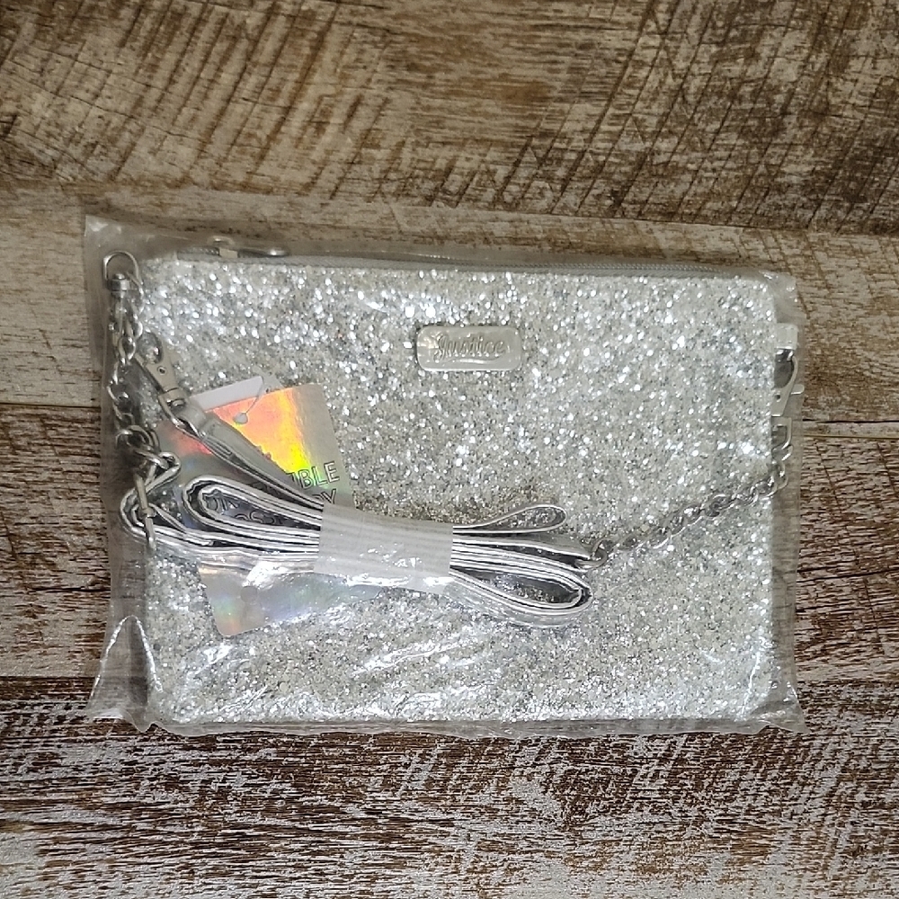 Justice Silver Sparkle Bag